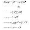 
An equation written as plain text in Word and formatted with spaces and hard returns.
