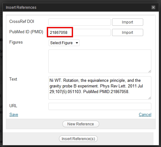 Fig. 17. PubMed ID reference lookup.