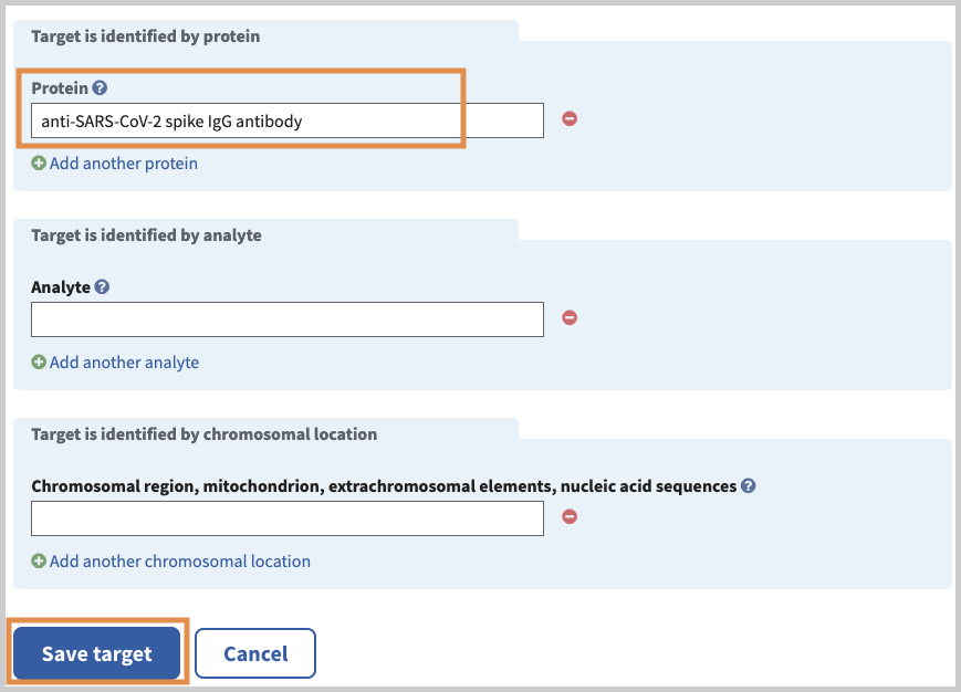 Select the test target protein