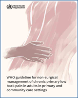 Cover of WHO guideline for non-surgical management of chronic primary low back pain in adults in primary and community care settings